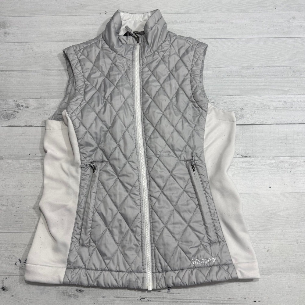 Marmot Women's Kitzbuhel Vest Gray White Quilted Size Small